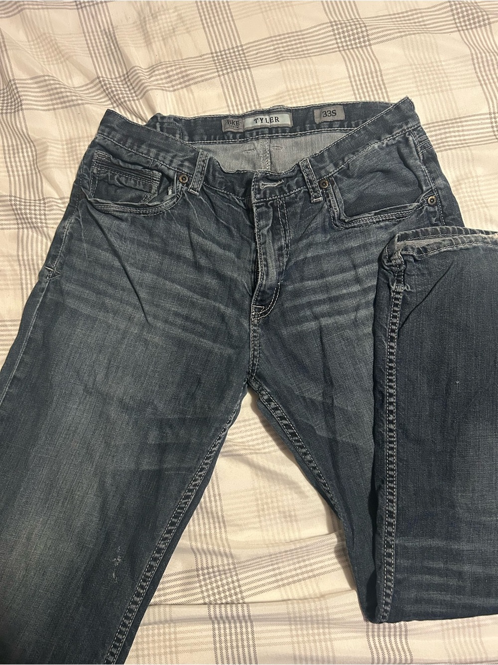 BKE Tyler Men's Bootcut Jeans in Faded Blue